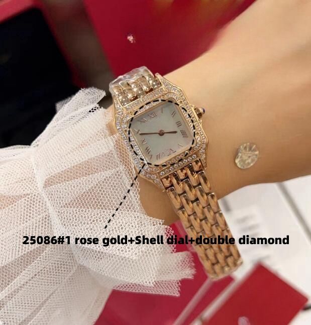 25086#1 Rose Gold+Shell Dial+Double DI