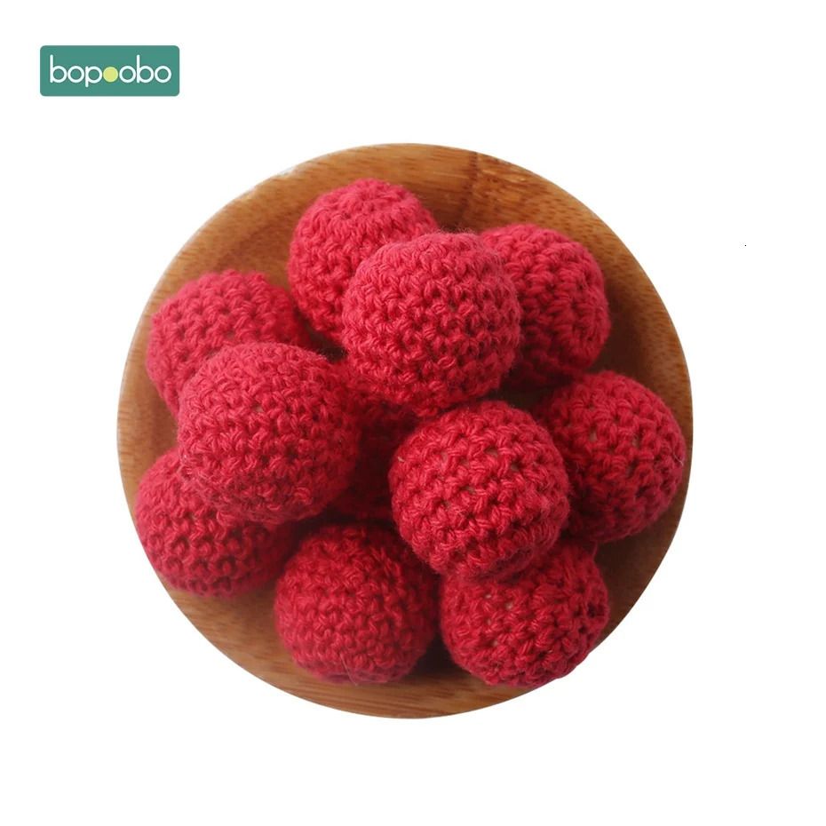 red crochet beads