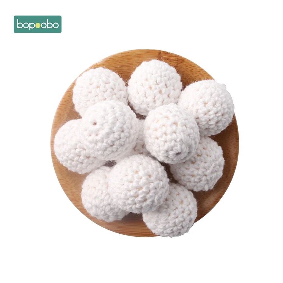 white crochet beads