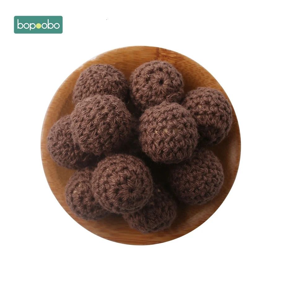 brown crochet beads