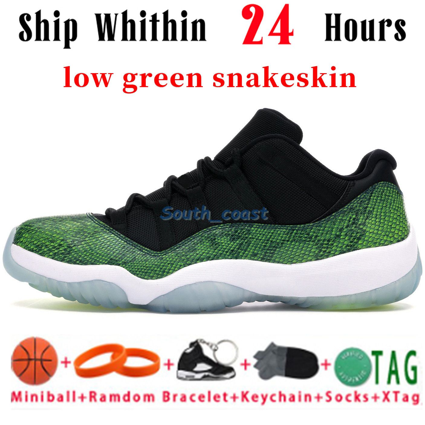 39 low green snakeskin