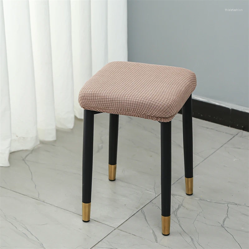 Chair Covers Removable Stretch Square Seat Cover Solid Color Dust