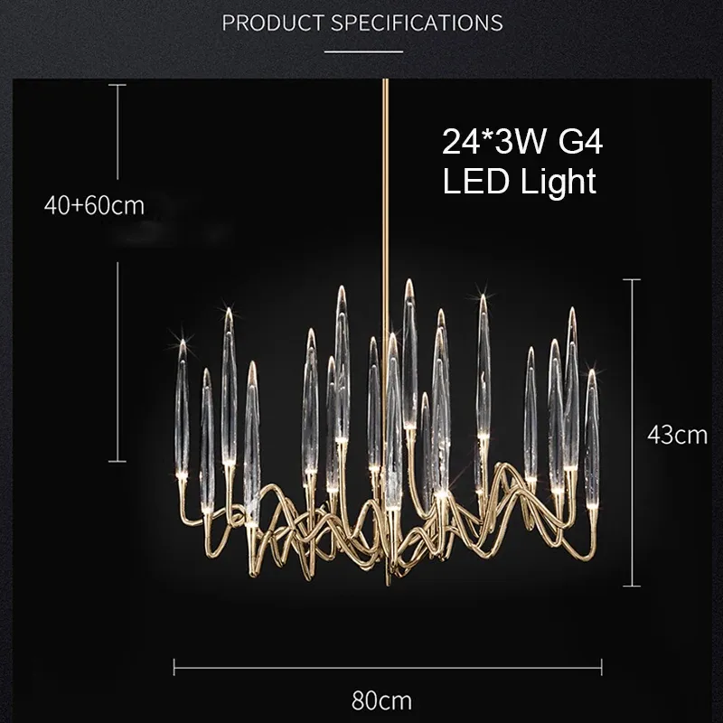 gt;7 Warm Light Goldfarbe D80cm 24 Licht