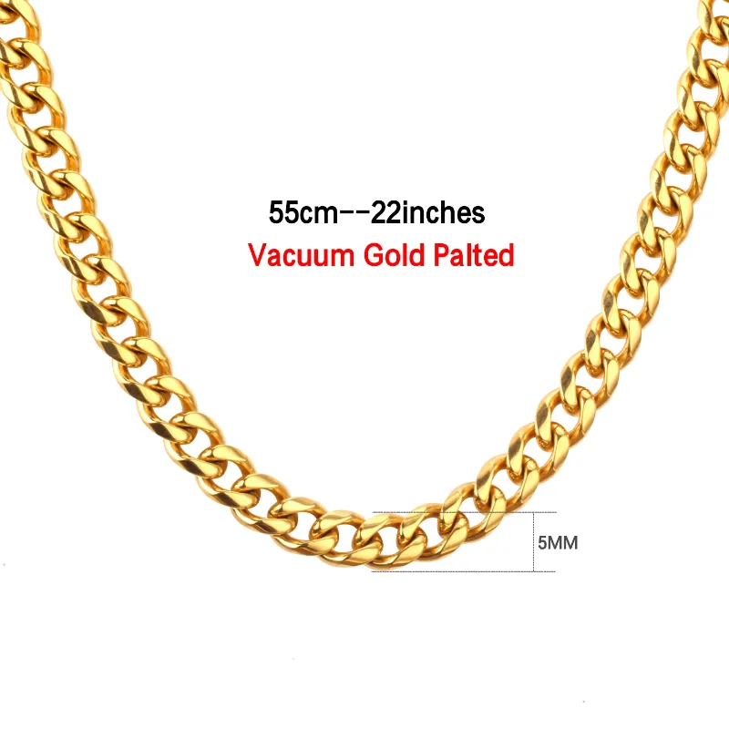 Złote łańcuchy 55 cm