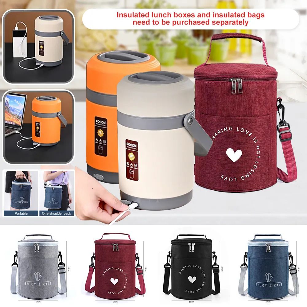 Lunch Boxes 2 Liter USB Electric Heated Lunch Box Stainless Steel