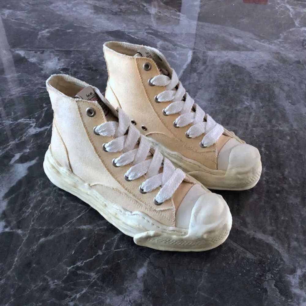 2023 Maison Mihara Yasuhiro Dissolved Shoes Herren Und Damen Laughing Canvas MMY Schuhe Vintage