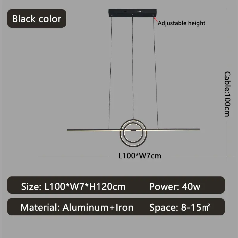 Intensité variable RC Noir Longueur 1000mm