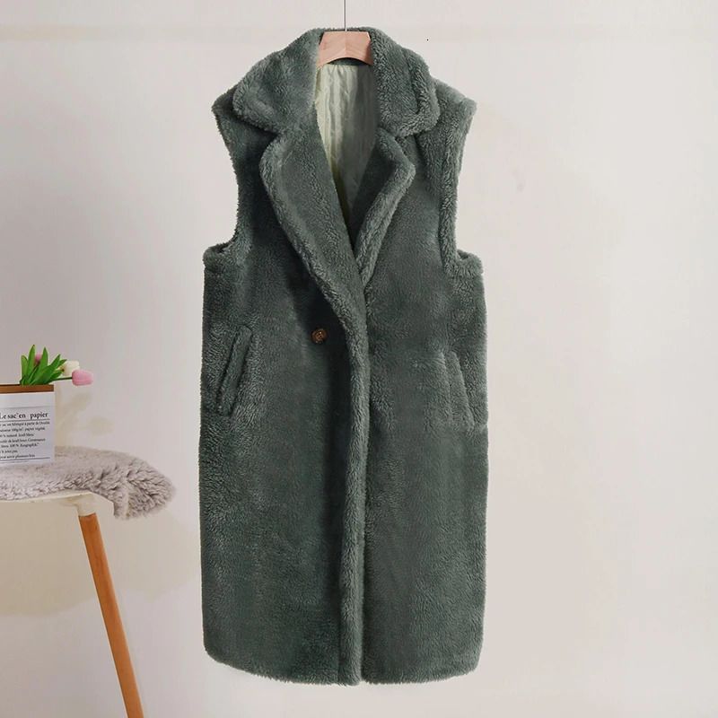 manteau en peluche vert