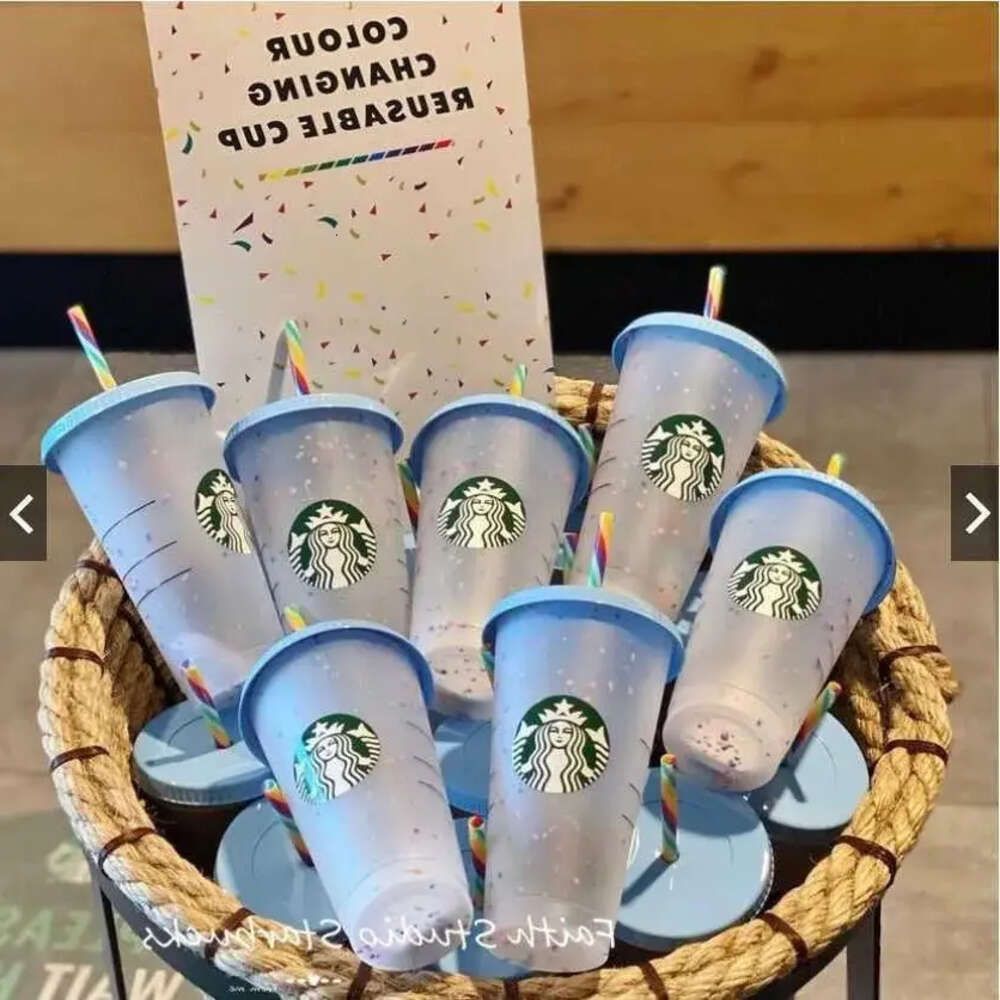 Starbucks Dark Green Striped Mermaid Goddess Gradient Cup With The