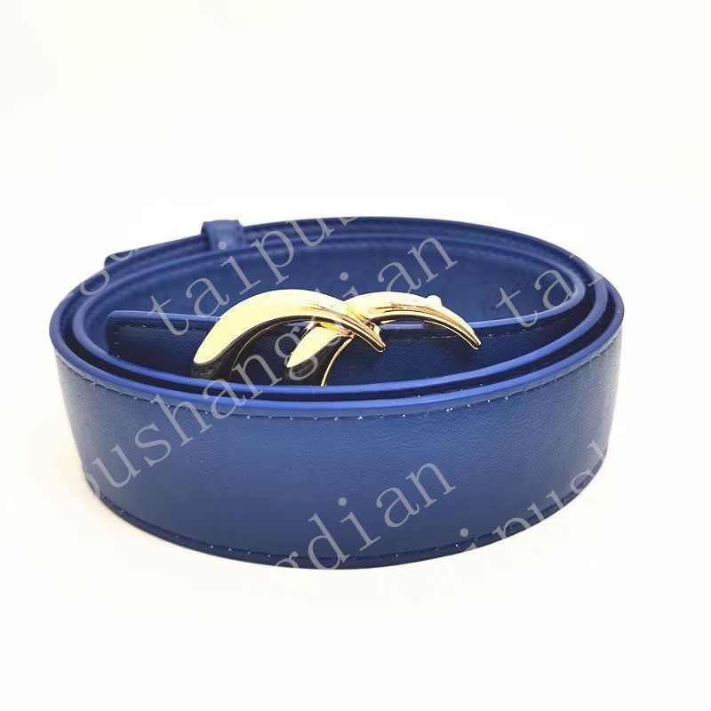 blauwe riem + gouden gesp