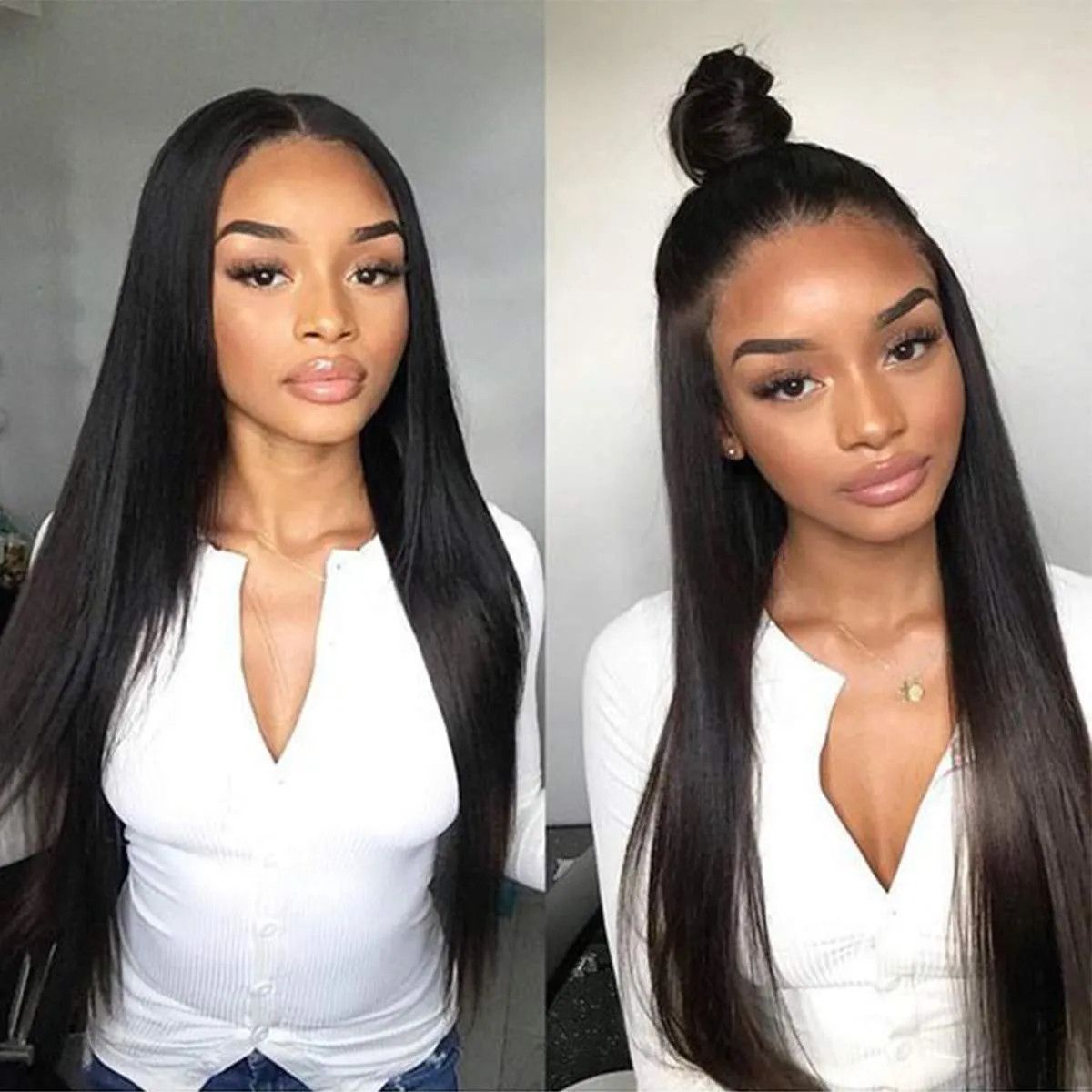 Silky Straight Caramel Remy Malaysia Human Hair 250 Density 360 view 2