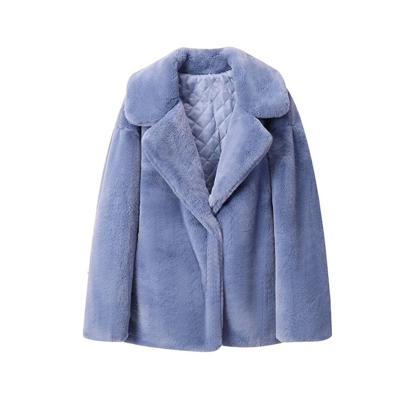 manteau de fourrure bleu