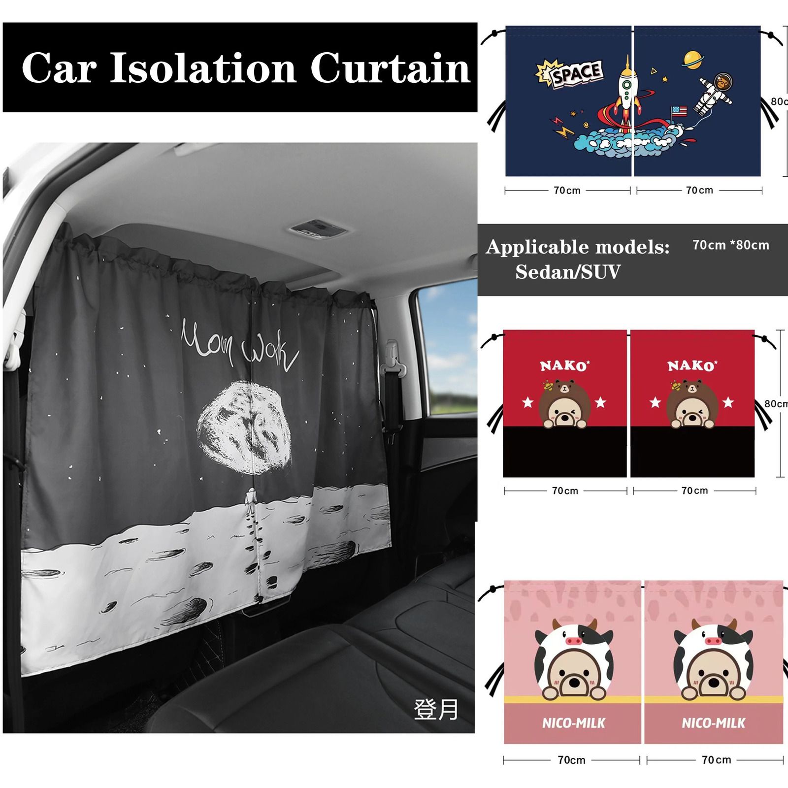 Shade Car Isolation Curtain Sealed Taxi Cab Partition Protection