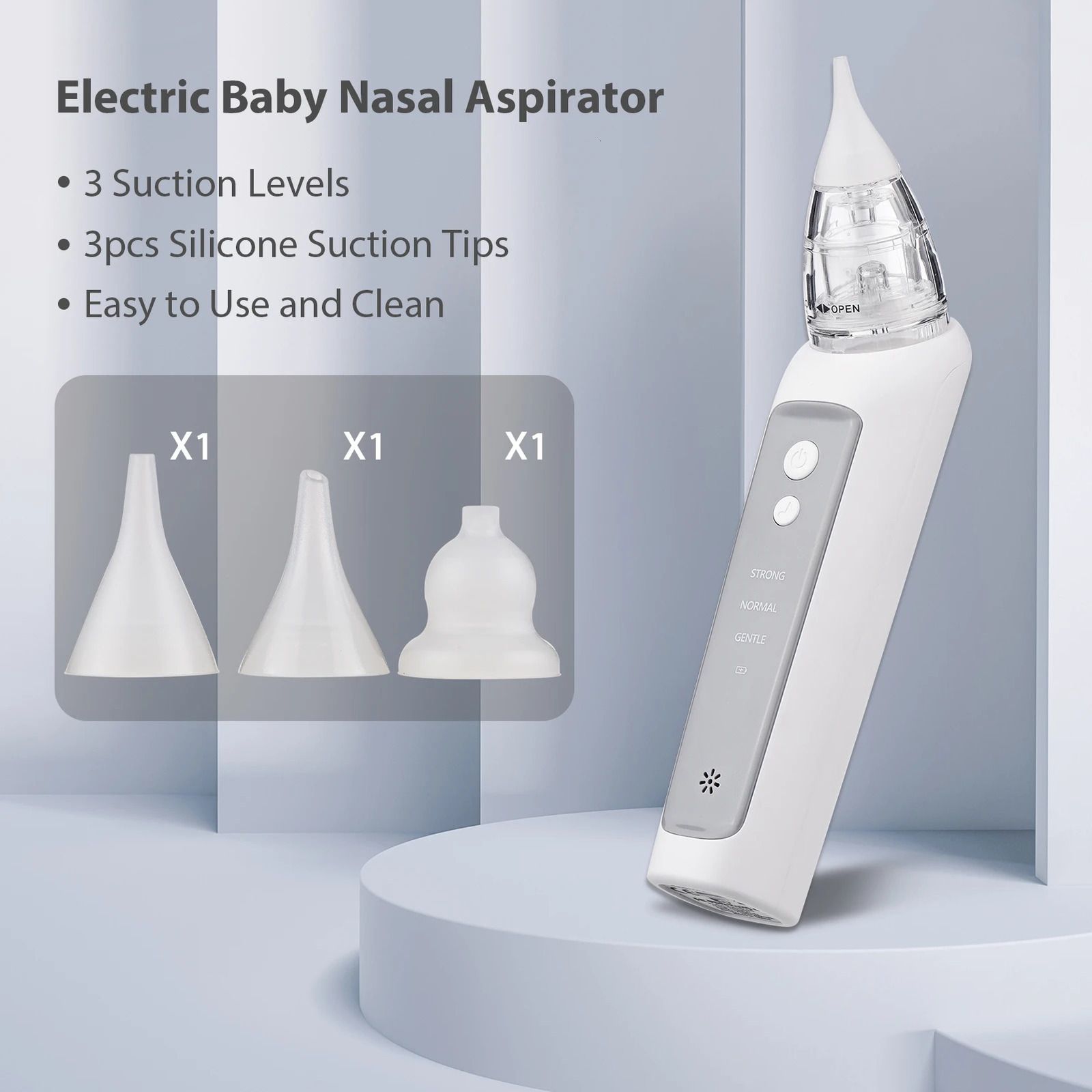 Baby Nasal Aspirator with 3 Level Suction and Music, Kids Infants Nose  Suction