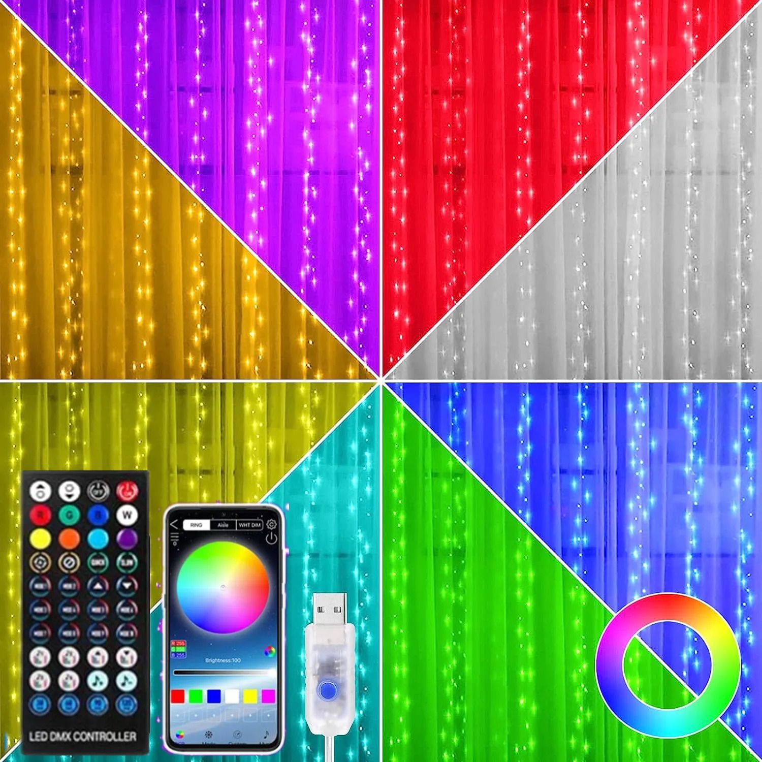 App RGB Lights-3M x 1m 100 diody LED