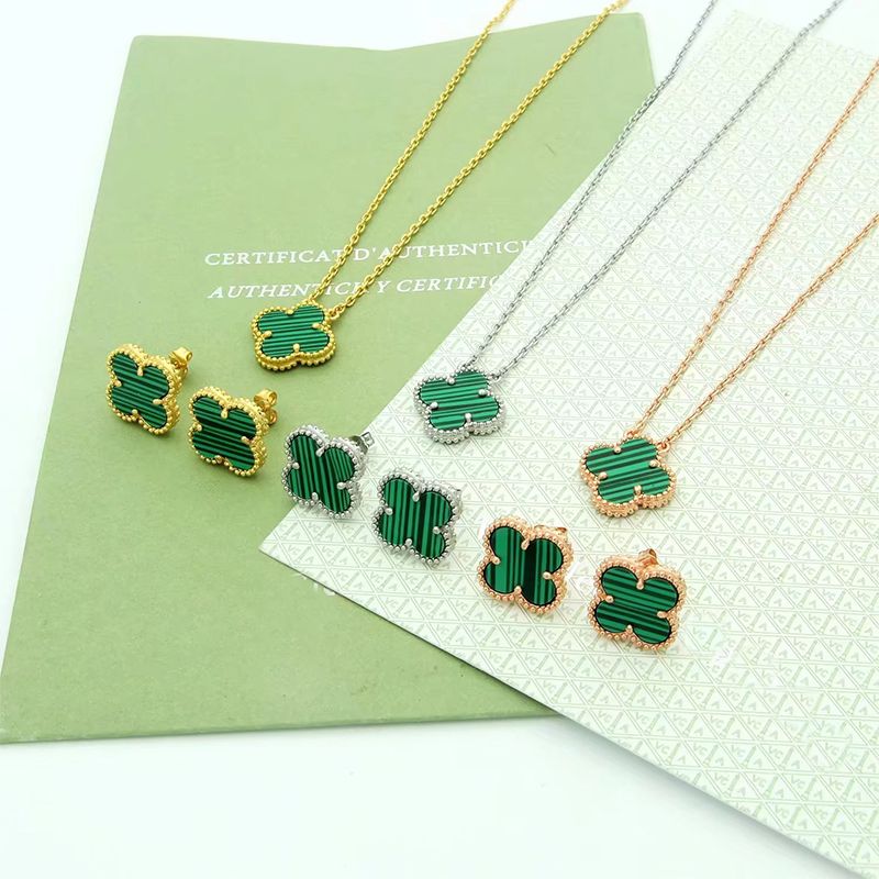 Goud+groen-ketting+oorbellen