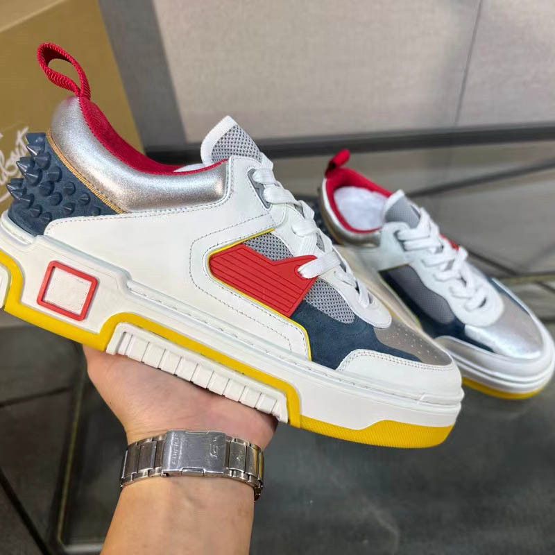 Luxury Red Spike Shoes Astroloubi Sneakers Low Top Paneled Buffed Calfskin  Leather Mesh Sneakers White Leather Sports Runner Trainers With Box 38 46EU  From Coolnocrime, $73.21