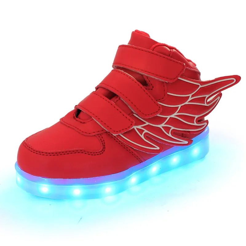 glowing sneakers red