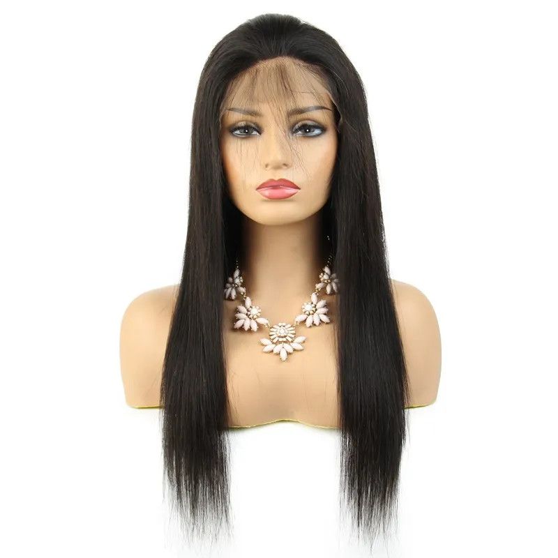 Natural Color Brazilian Straight Hair Wig With Bangs Full Machine detail view 4