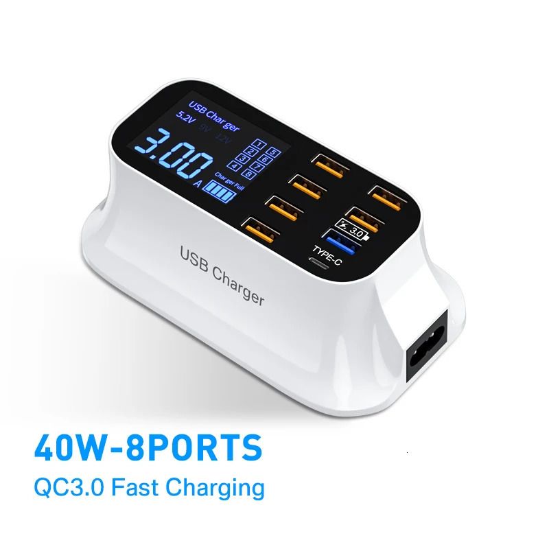 40W 8port QC3.0-EU Plug