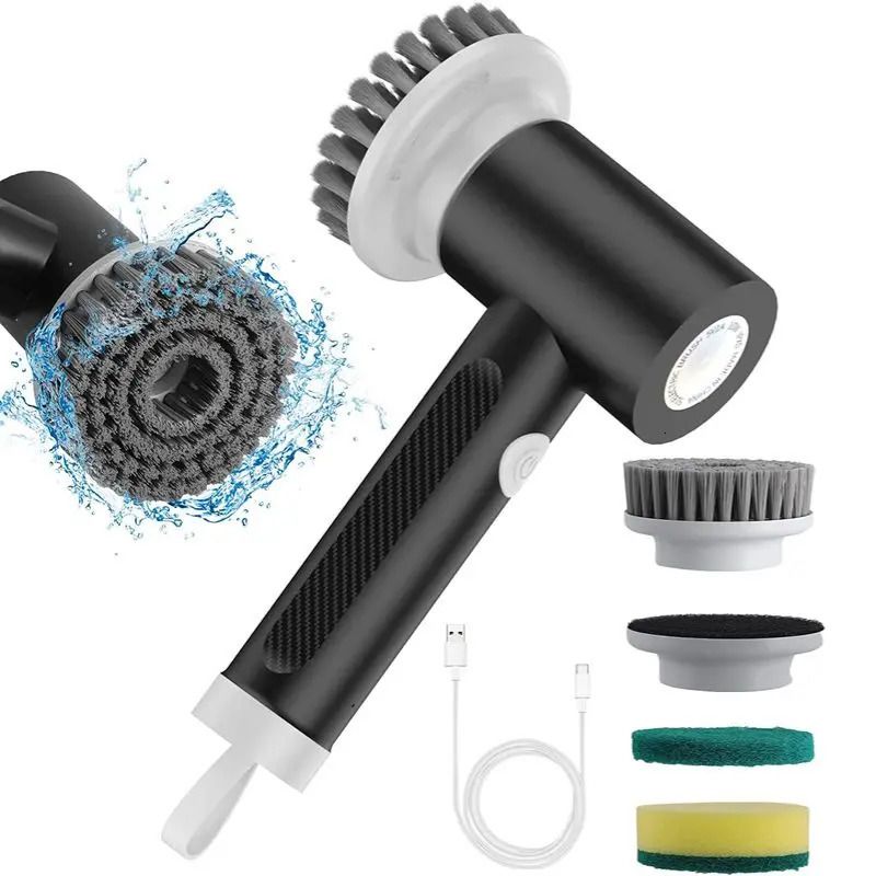 Electric Spin Scrubber Rechargeable Cordless Electric Cleaning Brush  Hand-held Power Scrub Brush With 1200mah Battery For Kitchen Bathroom Wall  Tile F