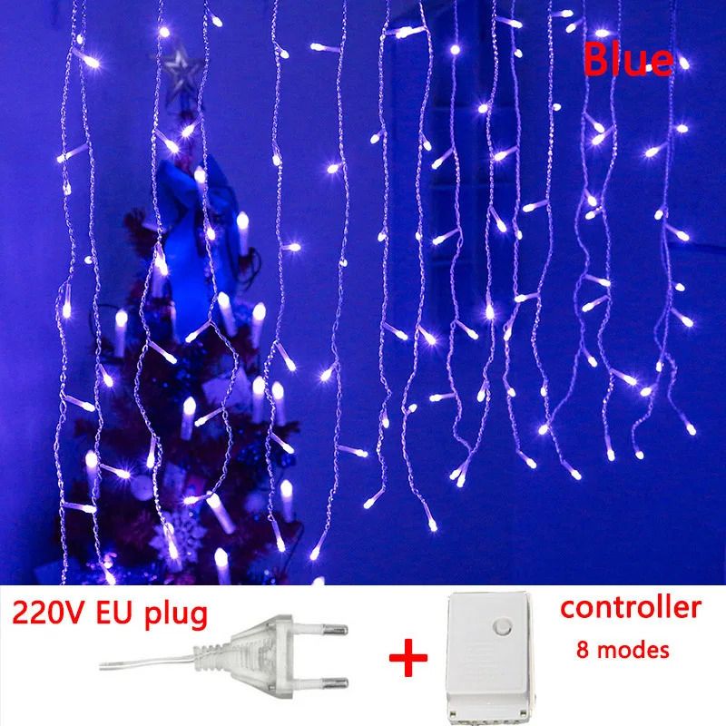 Eu Plug Blue-8x0.6m 200leds