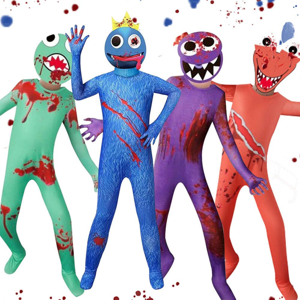 Rainbow Friends Costume Kids Blue Cosplay Horror Game Halloween Jumpsuit