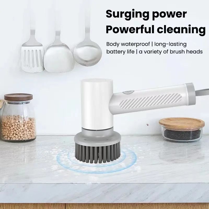 Electric Cleaning Brush Automatic Wireless Dishwashing Brush USB  Rechargeable Kitchen Bathtub Tile Professional Cleaning Brushes