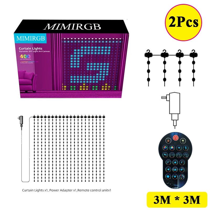 2 connettori Light-Au da 3 x 3 m