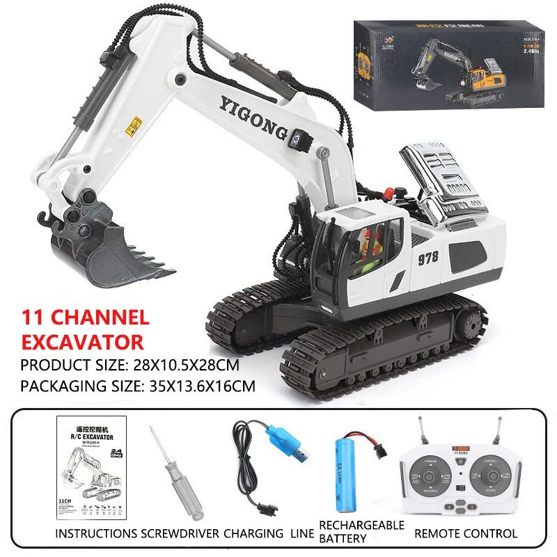 11ch White Excavator