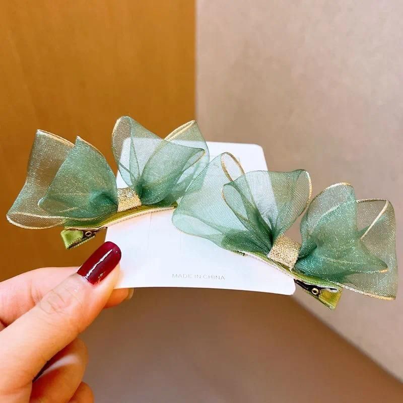 Barrettes à cheveux vert