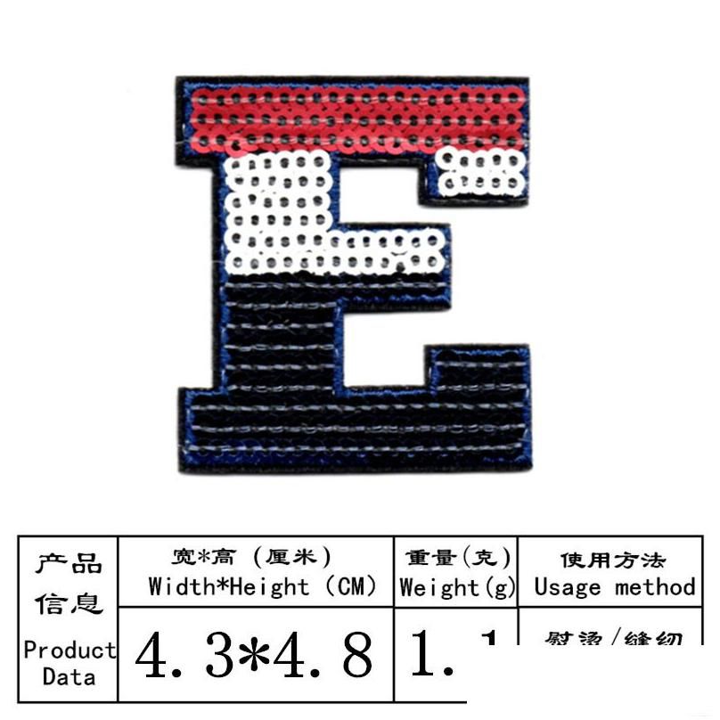 Notions Sequin Letter Iron Ones Us Flag Pattern Alphabet Glitter Sew On  Letters For Sewing Hats Bags Clothes Jackets Diy Craft Drop From Dhsspw,  $0.32