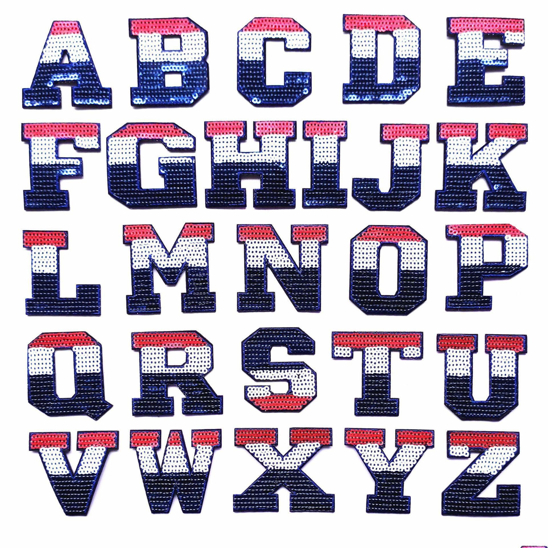 Notions Sequin Letter Iron Ones Us Flag Pattern Alphabet Glitter Sew On  Letters For Sewing Hats Bags Clothes Jackets Diy Craft Drop From Dhsspw,  $0.32