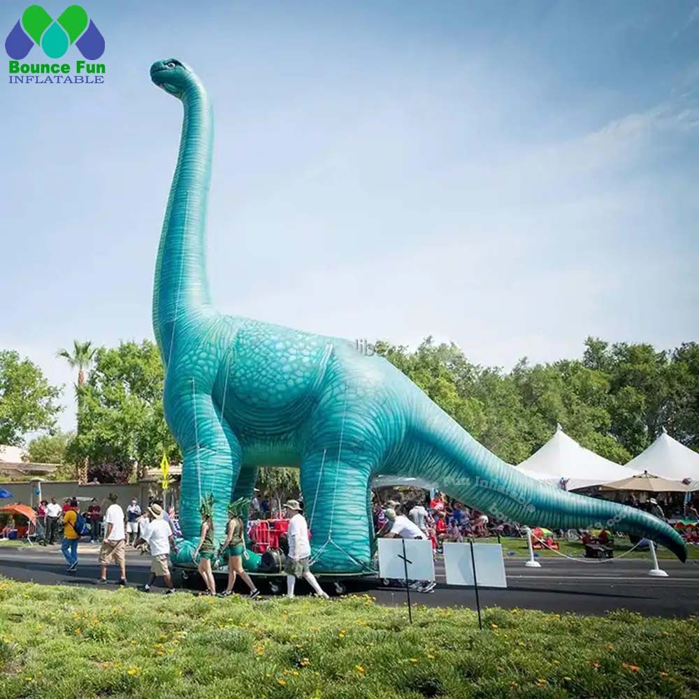 Dinossauro inflável 10 m com desenhos animados, dinossauro gigante inflável  para decoração de parque externo
