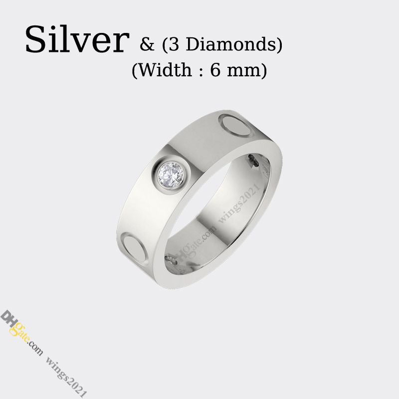 Silver (6mm)-3 Diamonds