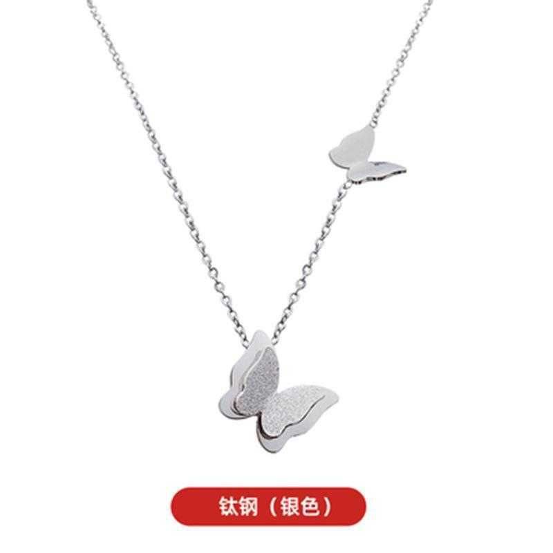 H6010 Butterfly Necklace Steel