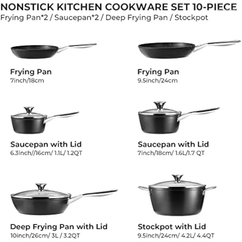 Dropship Kitchen Cookware Sets Nonstick Ceramic Bule,1.2 Quart Pot