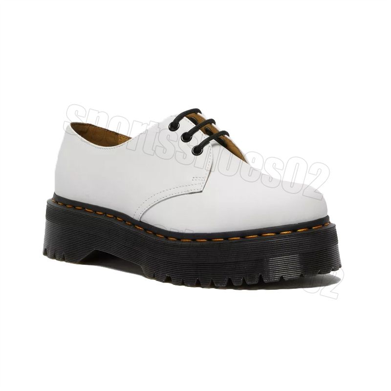 Platform 1461 Quad Smooth Leather white