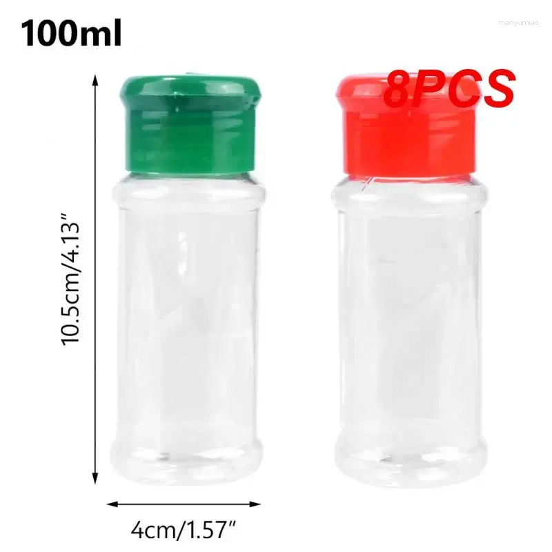 1pc 5-in-1 Travel Spice Container With Shaker, Labelled Clear