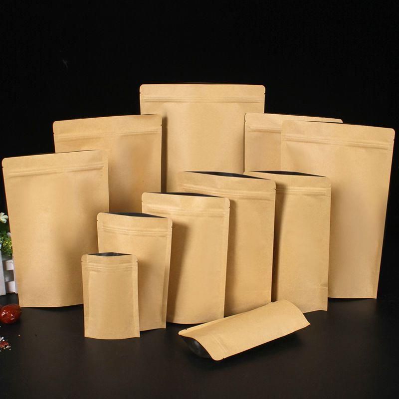 Wholesale 11 Sizes Brown Kraft Paper Stand Up Bags Heat Sealable Resealable  Zip Pouch Inner Foil Food Storage Packaging Bag With Tear Notc Jlcia From  Xiaoyin9, $0.21