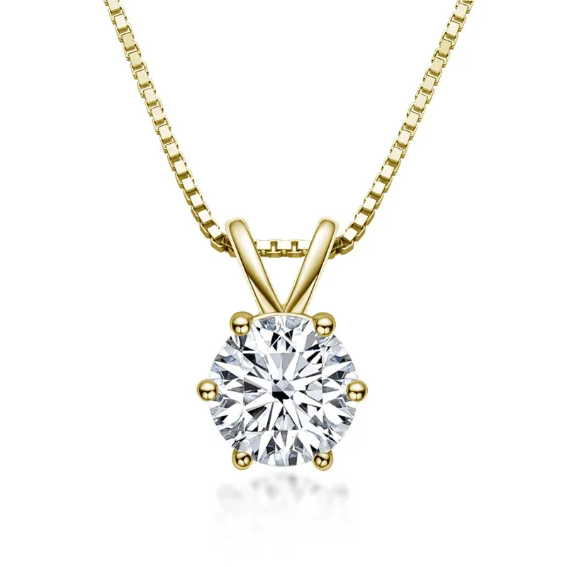 Moissanite Pendant 45 cm guldpläterad