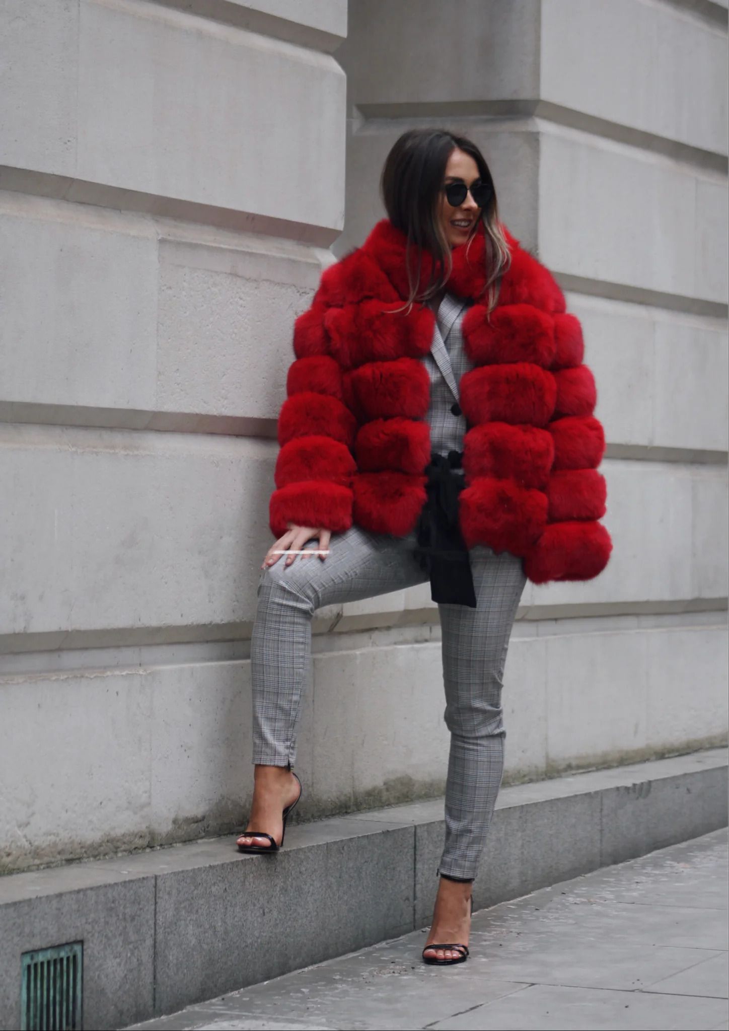 red fox fur coat