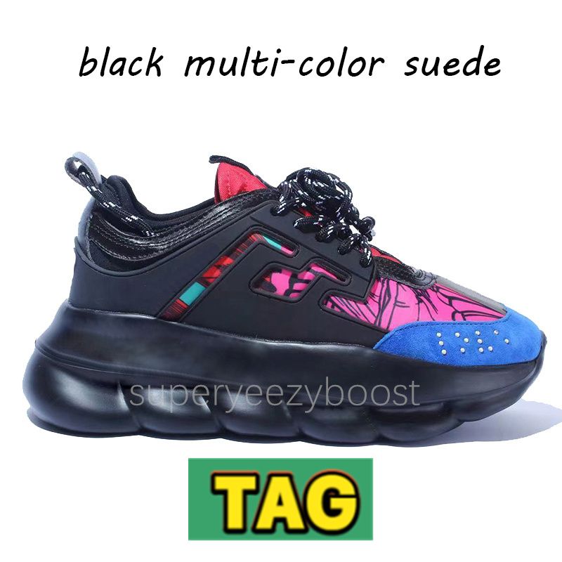 012 black multi-color suede