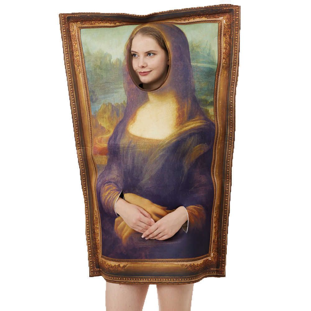 interesting mural mona lisa bodysuit