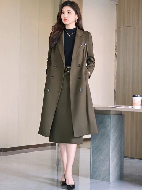 coffee skirt suit