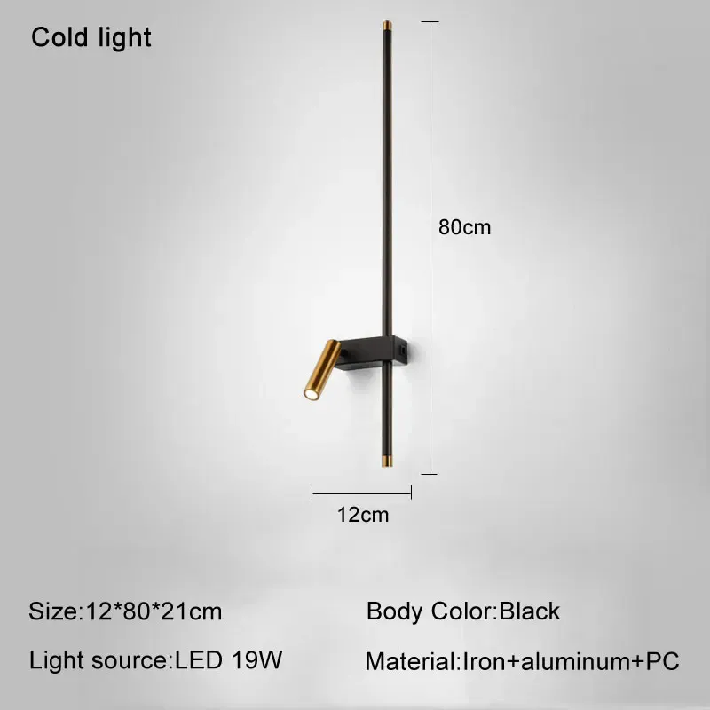 80cm 19W Luce fredda nera