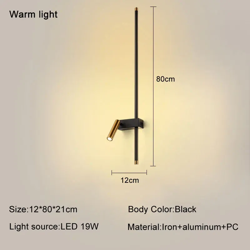 80cm 19W Luce nera calda