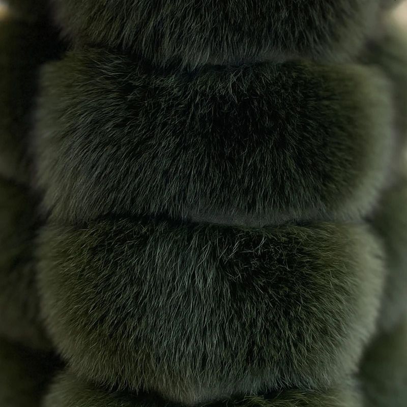 army green fur coat