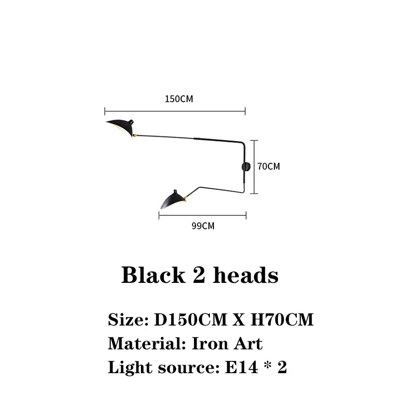 2 têtes 150CM Chine Noir