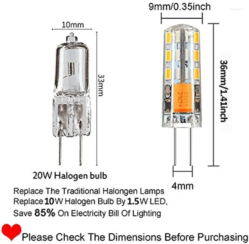 G4 LED Bulbs JC Bi Pin Base Lights 2W 12V 10W 20W T3 Halogen Bulb